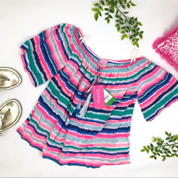 Lilly Pulitzer Sain Top Sandy Shell Stripe XS - Picture 2 of 6